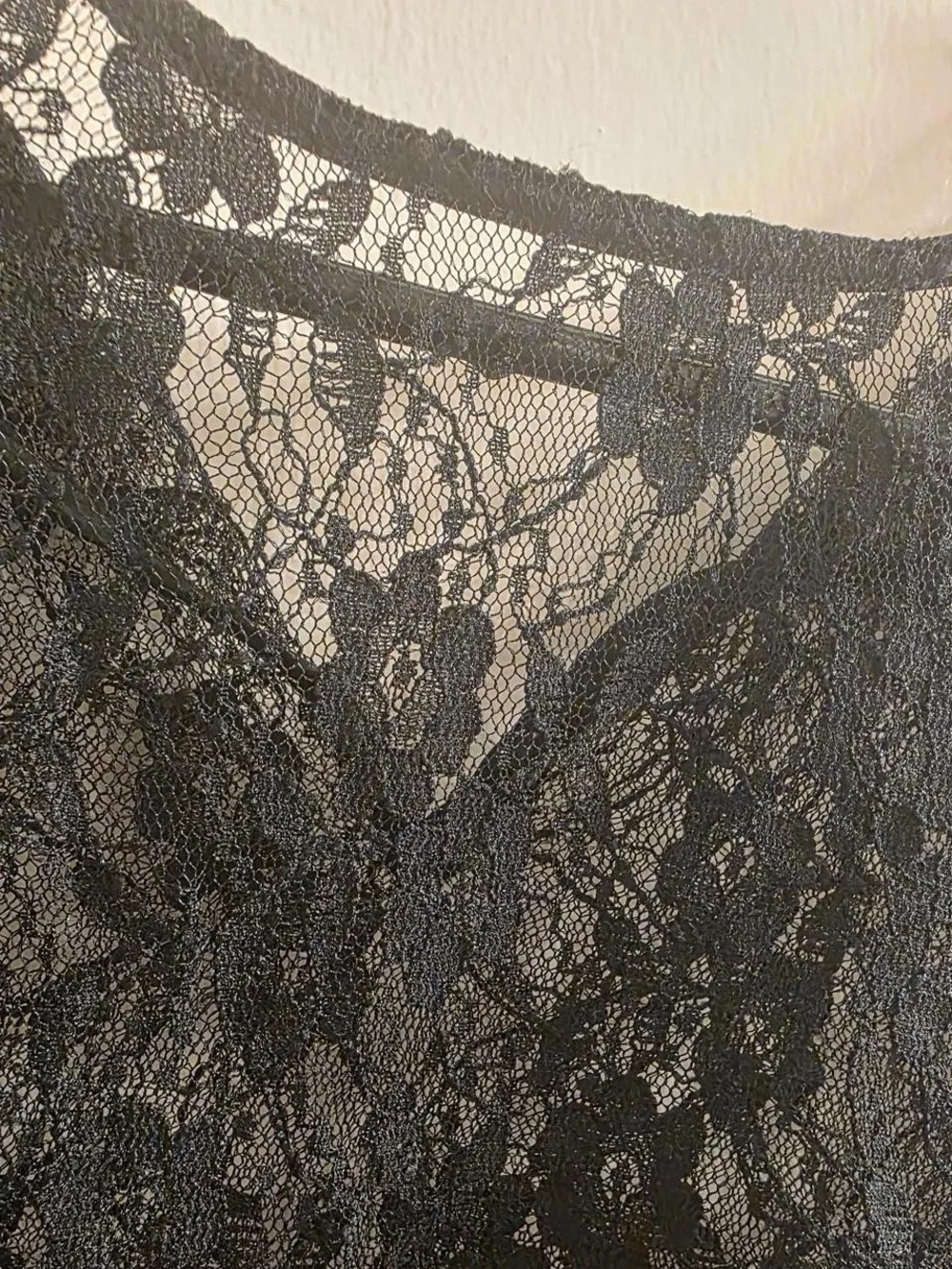J. Crew Black Lace Cap-Sleeve Blouse